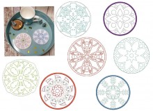 Stickserie ITH - Untersetzer Weihnachten Mandalas